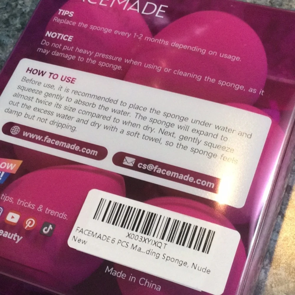 - Facemade makeup sponges 3 sets of six. New!